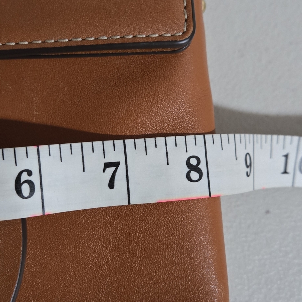 Tory Burch Cuoio Miller Tan Crossbody Bag with Replaced Patterned Strap - Picture 15 of 16